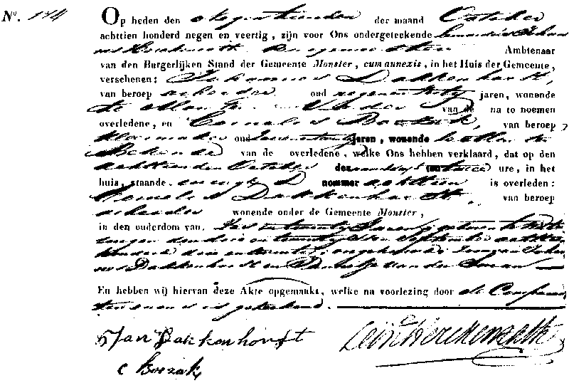 18491019 ovl akte 174 Cornelis zv J Dakkenhorst - J vd Sman